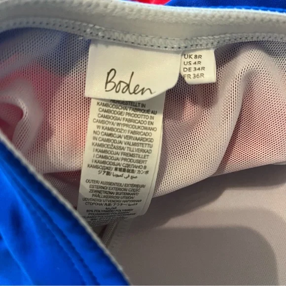 BODEN Santorini Halterneck Swimsuit One Piece Red/White/Blue Size 4R EUC - Picture 5 of 5